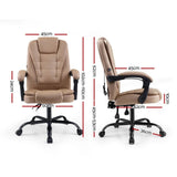 Artiss Massage Office Chair PU Leather Reclining Executive Chair, Ergonomic Workstation Seating, Vibration Comfort System, Adjustable Computer Chair