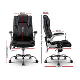 8-Point PU Leather Massage Office Chair with Vibration Therapy and Lumbar Support - Ergonomic Executive Seating, Adjustable Work Chair, High-Back Comfort Recliner