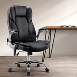 8-Point PU Leather Massage Office Chair with Vibration Therapy and Lumbar Support - Ergonomic Executive Seating, Adjustable Work Chair, High-Back Comfort Recliner