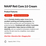 NAAP Reti Core 2.0 Cream - Brightening, Skin Tone Improvement (50ml) - 100pcs/Case