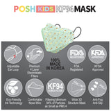 (FREE🔥) 100pcs POSH KIDS KF94 Small Mask Little Hearts - Mint (KA10) - EXP Aug 2026