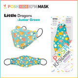 (FREE🔥) 100pcs POSH KIDS KF94 Small Mask Little Dragons - Junior Green (KA16) - EXP Aug 2026