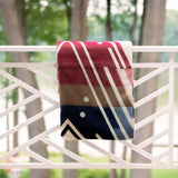 Yachana Alpaca Throw Blanket, Chevron Pattern, Red Blue Peach - Real Alpaca Wool