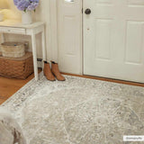 Rudo Neutral Medallion Washable Rug – classic design, easy-care, versatile