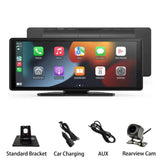 10.26" Portable Wireless CarPlay and Android Auto Touchscreen Display with Backup Camera, Smart Driving Monitor, HD Multimedia Receiver, Universal Vehicle Screen