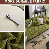 Green Couch Cover – Durable, Machine-Washable Slipcover for 2/3/4 Seater Sofas - Velvet Sofa Protector, Stretch Couch Cover, Home Furniture Slipcover