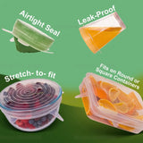Lids for Kitchen Microwave Bowl - Silicone Food Covers, Microwave Bowl Seal, Leak-Proof Lid Set