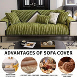Green Couch Cover – Durable, Machine-Washable Slipcover for 2/3/4 Seater Sofas - Velvet Sofa Protector, Stretch Couch Cover, Home Furniture Slipcover
