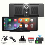 10.26" Portable Wireless CarPlay and Android Auto Touchscreen Display with Backup Camera, Smart Driving Monitor, HD Multimedia Receiver, Universal Vehicle Screen
