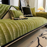 Green Couch Cover – Durable, Machine-Washable Slipcover for 2/3/4 Seater Sofas - Velvet Sofa Protector, Stretch Couch Cover, Home Furniture Slipcover