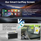 10.26" Portable Wireless CarPlay and Android Auto Touchscreen Display with Backup Camera, Smart Driving Monitor, HD Multimedia Receiver, Universal Vehicle Screen