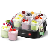 Nutrichef 9 Cup Automatic Yogurt Maker - reusable yogurt cups, greek yogurt machine