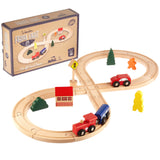 Figure 8 Wooden Train Set – classic toy railway, beginner train set, imaginative play