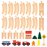 Figure 8 Wooden Train Set – classic toy railway, beginner train set, imaginative play