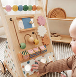 Grow & Explore Wooden Baby Development Playset with Walker and Activity Cube – early learning, motor skills, Montessori play