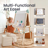 Tiny Land® Magnitales Adjustable Art Easel for Kids – creative learning, magnetic boards, space-saving design