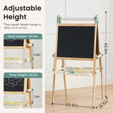 Tiny Land® Magnitales Adjustable Art Easel for Kids – creative learning, magnetic boards, space-saving design