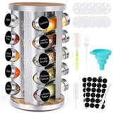 Spice Rack Organizer with Jars for Cabinet (20Pcs) - rotating spice rack, countertop spice organizer, jar seasoning tower