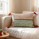 Hand-Blocked Cotton Rectangular Pillow – artisan print, decorative accent, cotton