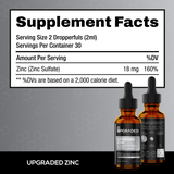 Upgraded Nano Zinc Liquid Supplement Maximum Bioavailability Immune & Hormone Support, Immune Health, Mineral Absorption, Recovery Support