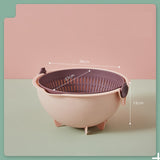 Kitchen Double Layer Flip Drain Basket for Fruits & Vegetables, Produce Washer, Colander Bowl, Food Strainer