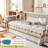 Extra Large Sofa Cover – Stretchable Furniture Protector - Stretch Sofa Protector, Linen Couch Cover, Pet-Friendly Slipcover