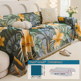 Boho Chic Double-sided Chenille Sofa Cover with Tassels - All-Season - Bohemian Couch Protector, Tassel Sofa Throw, Reversible Chenille Cover