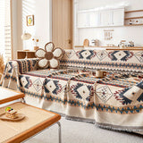 Extra Large Sofa Cover – Stretchable Furniture Protector - Stretch Sofa Protector, Linen Couch Cover, Pet-Friendly Slipcover