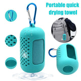 Quick-Dry Instant Cooling Microfiber Sports Towel with Silicone Carry Bag, sweat absorbing, outdoor cooling, lightweight travel