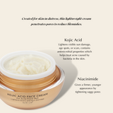 Kojic Acid Brightening Face Cream – Vegan, Gluten-Free & Acne-Prone Skin Friendly