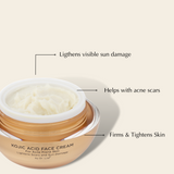Kojic Acid Brightening Face Cream – Vegan, Gluten-Free & Acne-Prone Skin Friendly