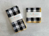 Gingham Check Cloth Napkins, set of four - Gingham Cotton Napkins, Reusable Table Linens, Soft Fabric Napkins
