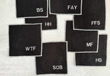 Sweary Cocktail Coasters in Black and White, set of eight - Humorous Drink Mats, Bar Linen Coasters, Novelty Beverage Protectors