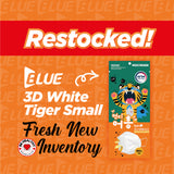 Blue KF94 Tiger 3D Mask (Small White - Kid Size)