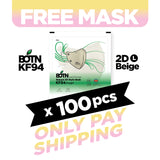 (FREE🔥) 100pcs BOTN KF94 2D Mask Large / Beige