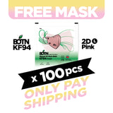 (FREE🔥) 100pcs BOTN KF94 2D Mask Large / Pink