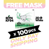 (FREE🔥) 100pcs BOTN KF94 2D Mask Large / White