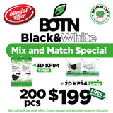 BOTN Large Black and White Mix and Match Special - 200pcs