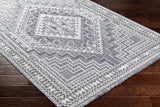 Alya Charcoal Textured Medallion Rug – modern elegance, plush comfort, polyester
