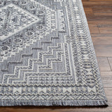 Alya Charcoal Textured Medallion Rug – modern elegance, plush comfort, polyester