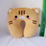 Kids Cartoon U-Shaped Plush Travel Neck Pillow - Cervical Support, Machine Washable Cover, Airplane Comfort