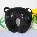 Kids Cartoon U-Shaped Plush Travel Neck Pillow - Cervical Support, Machine Washable Cover, Airplane Comfort