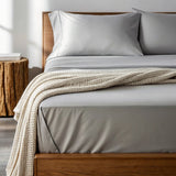 Copper-Infused Bamboo Cooling Sheet Set – Breathable Antimicrobial Luxury Bedding, moisture-wicking sheets, hypoallergenic bamboo bedding, deep pocket cooling linens