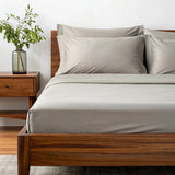 Copper-Infused Bamboo Cooling Sheet Set – Breathable Antimicrobial Luxury Bedding, moisture-wicking sheets, hypoallergenic bamboo bedding, deep pocket cooling linens