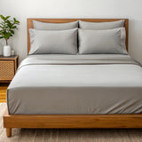 Copper-Infused Bamboo Cooling Sheet Set – Breathable Antimicrobial Luxury Bedding, moisture-wicking sheets, hypoallergenic bamboo bedding, deep pocket cooling linens