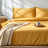Copper-Infused Bamboo Cooling Sheet Set – Breathable Antimicrobial Luxury Bedding, moisture-wicking sheets, hypoallergenic bamboo bedding, deep pocket cooling linens