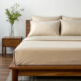 Copper-Infused Bamboo Cooling Sheet Set – Breathable Antimicrobial Luxury Bedding, moisture-wicking sheets, hypoallergenic bamboo bedding, deep pocket cooling linens