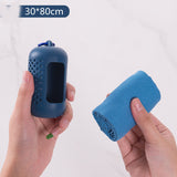 Quick-Dry Instant Cooling Microfiber Sports Towel with Silicone Carry Bag, sweat absorbing, outdoor cooling, lightweight travel
