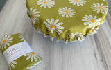 Reusable Bowl Cover- Daisy - Cotton Bowl Cover, Eco-Friendly Food Lid, Reusable Kitchen Cover