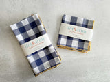 Gingham Check Cloth Napkins, set of four - Gingham Cotton Napkins, Reusable Table Linens, Soft Fabric Napkins